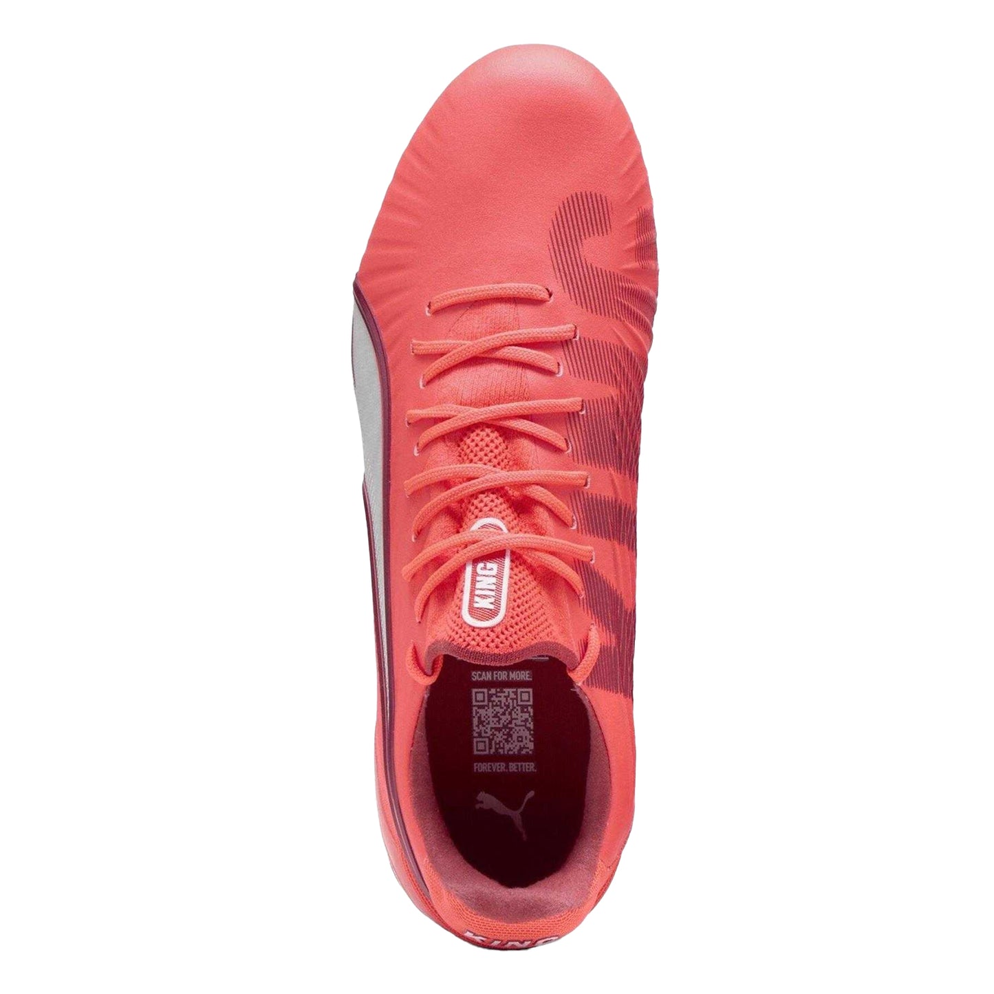 White-Fire Red - Side - Puma Womens-Ladies King Ultimate Firm Ground Football Boots