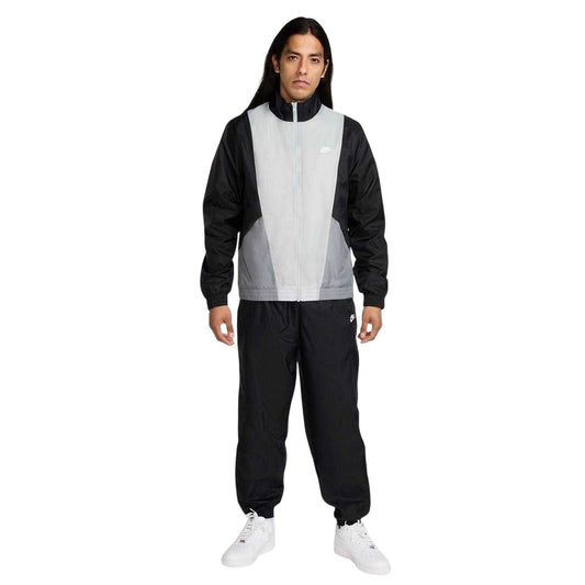 Black-Grey-White - Front - Nike Mens Colour Block Woven Tracksuit