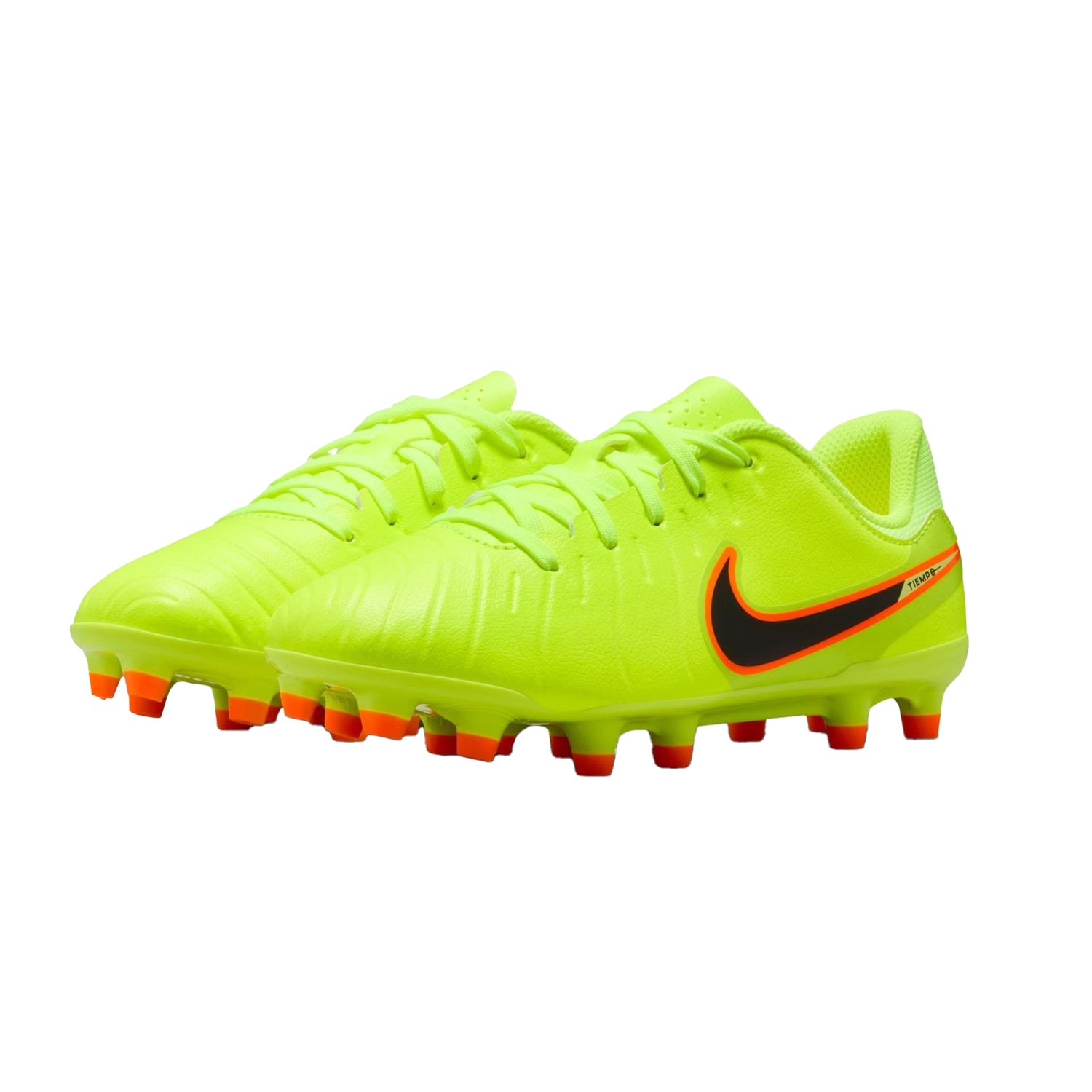 Volt-Crimson Red - Pack Shot - Nike Childrens-Kids Tiempo Legend 10 Firm Ground Football Boots