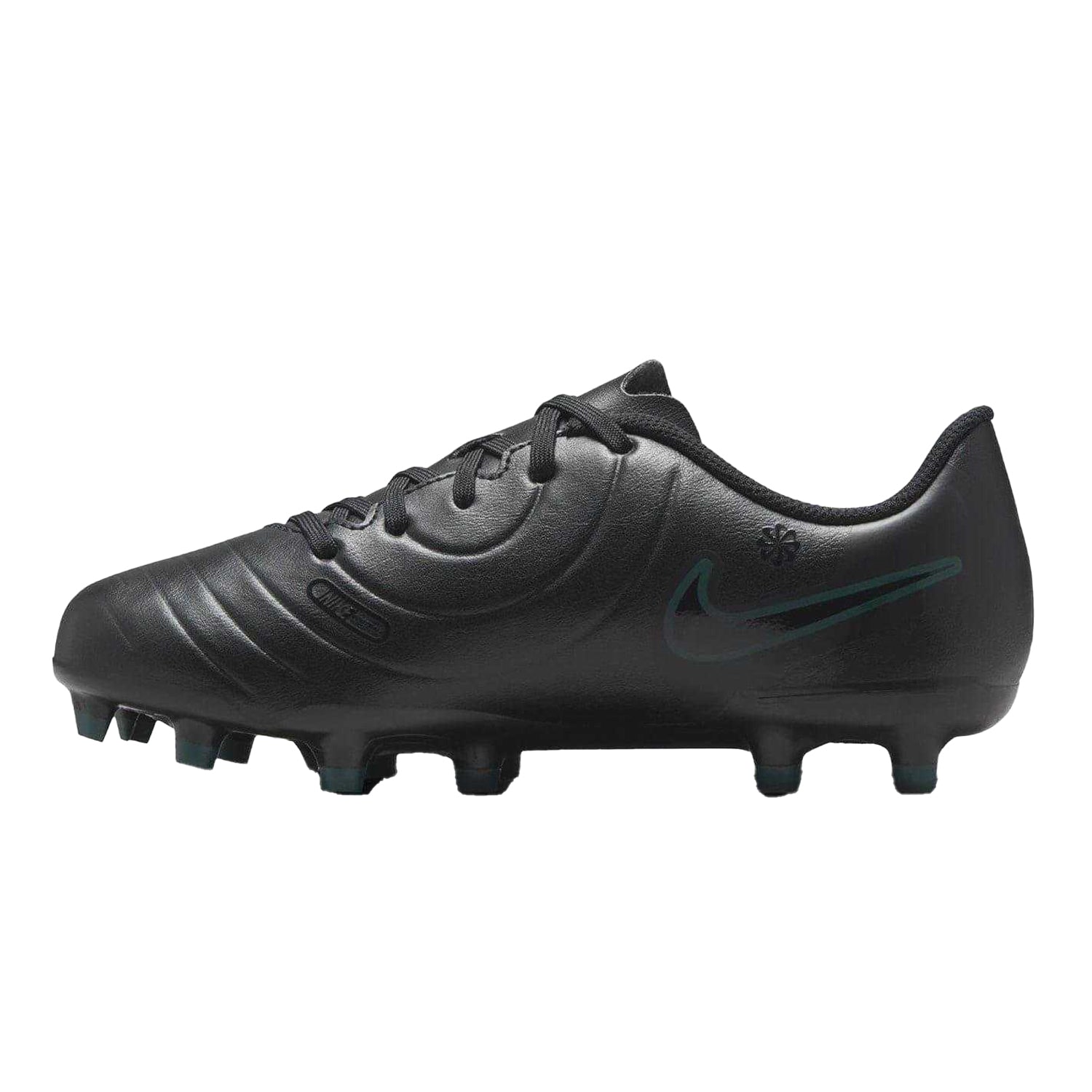 Black-Green - Back - Nike Childrens-Kids Tiempo Legend 10 Firm Ground Football Boots