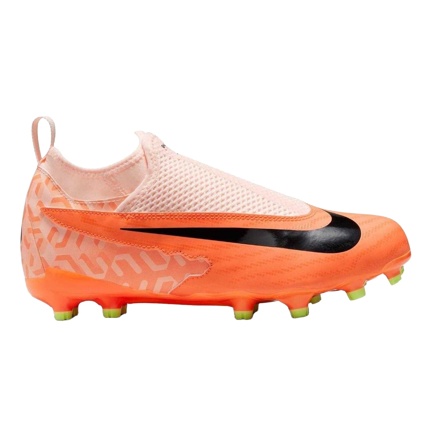 Orange-Black - Front - Nike Childrens-Kids Phantom Academy GX Firm Ground Football Boots