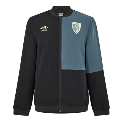 Caviar-Slate - Front - Umbro Mens AFC Bournemouth Colour Block Jacket