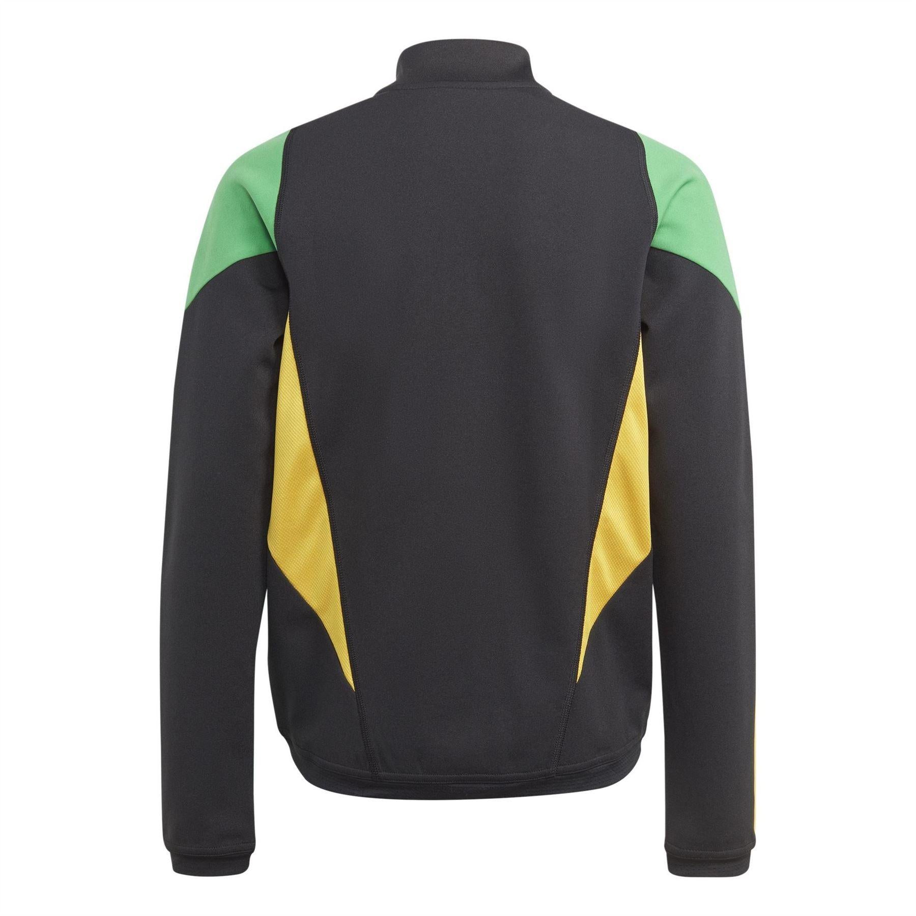 Black - Back - Jamaica Childrens-Kids Adidas Colour Block Tracksuit Top