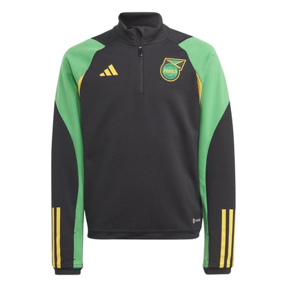 Black - Front - Jamaica Childrens-Kids Adidas Colour Block Tracksuit Top