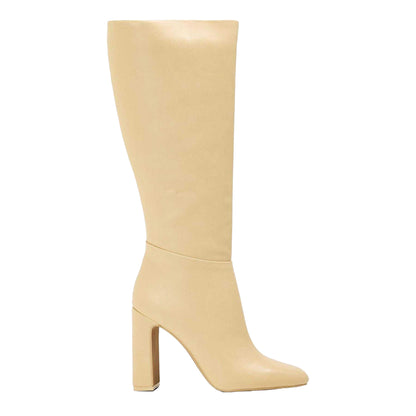 Coconut Milk - Front - Steve Madden Womens-Ladies High Block Heel Knee-High Boots