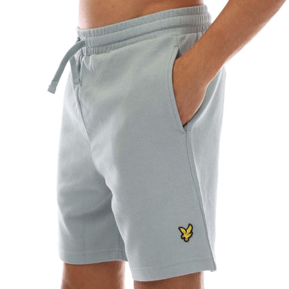 Blue - Side - Lyle & Scott Mens Crest Sweat Shorts