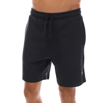 Navy - Front - Lyle & Scott Mens Crest Sweat Shorts