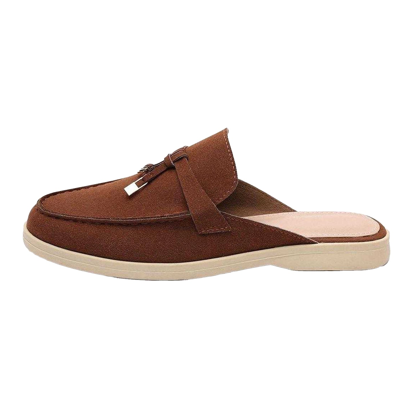 Brown - Back - Where´s That From Womens-Ladies Faux Suede Loafers