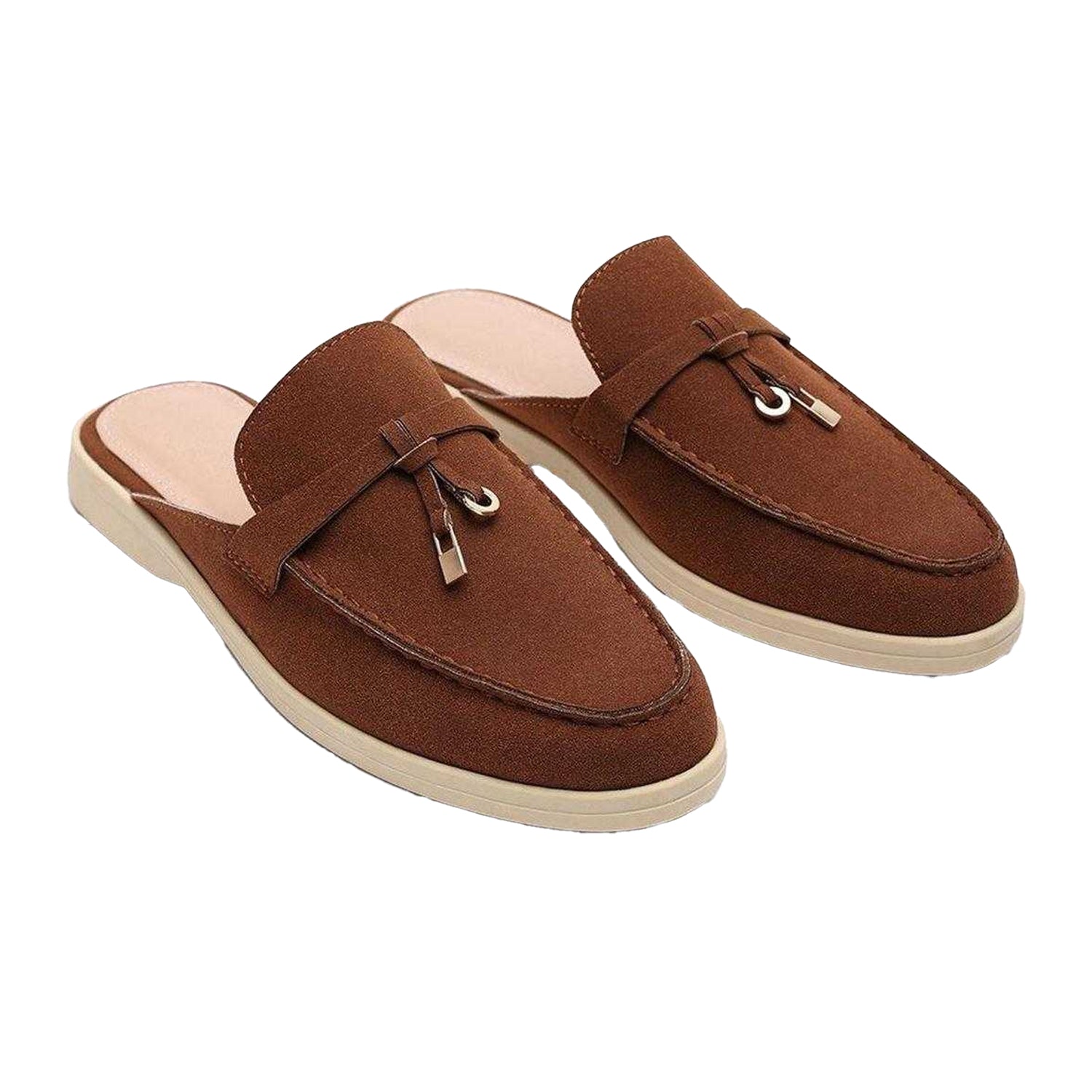 Brown - Lifestyle - Where´s That From Womens-Ladies Faux Suede Loafers