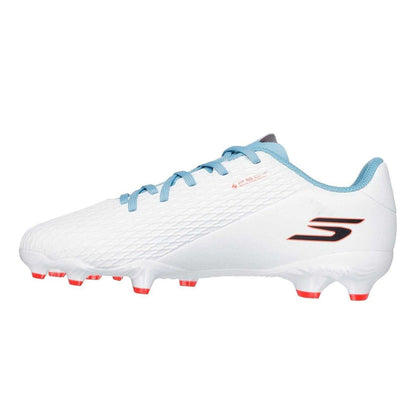 White-Blue - Back - Skechers Childrens-Kids Pro Firm Ground Football Boots
