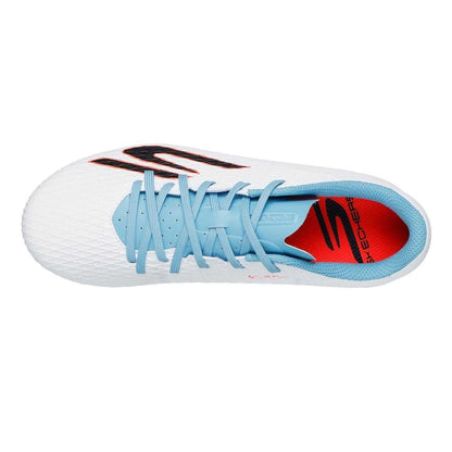 White-Blue - Side - Skechers Childrens-Kids Pro Firm Ground Football Boots