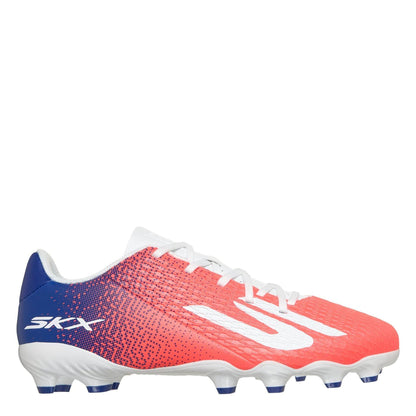Blue-Pink - Front - Skechers Childrens-Kids Pro Firm Ground Football Boots