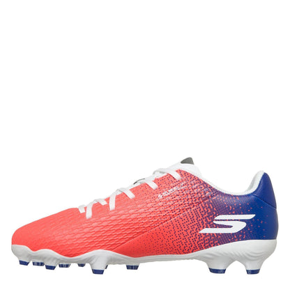 Blue-Pink - Back - Skechers Childrens-Kids Pro Firm Ground Football Boots