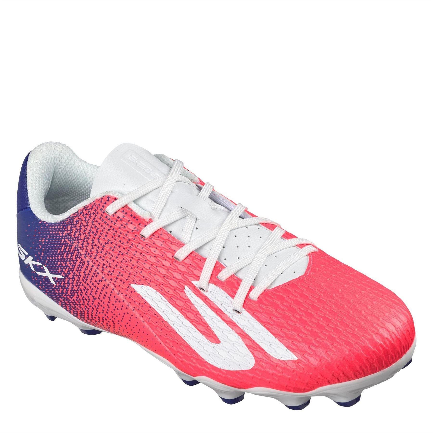 Blue-Pink - Side - Skechers Childrens-Kids Pro Firm Ground Football Boots