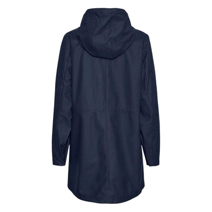 Navy - Back - Vero Moda Womens-Ladies Front Pocket Raincoat