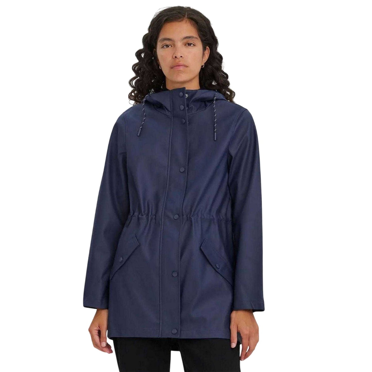 Navy - Side - Vero Moda Womens-Ladies Front Pocket Raincoat