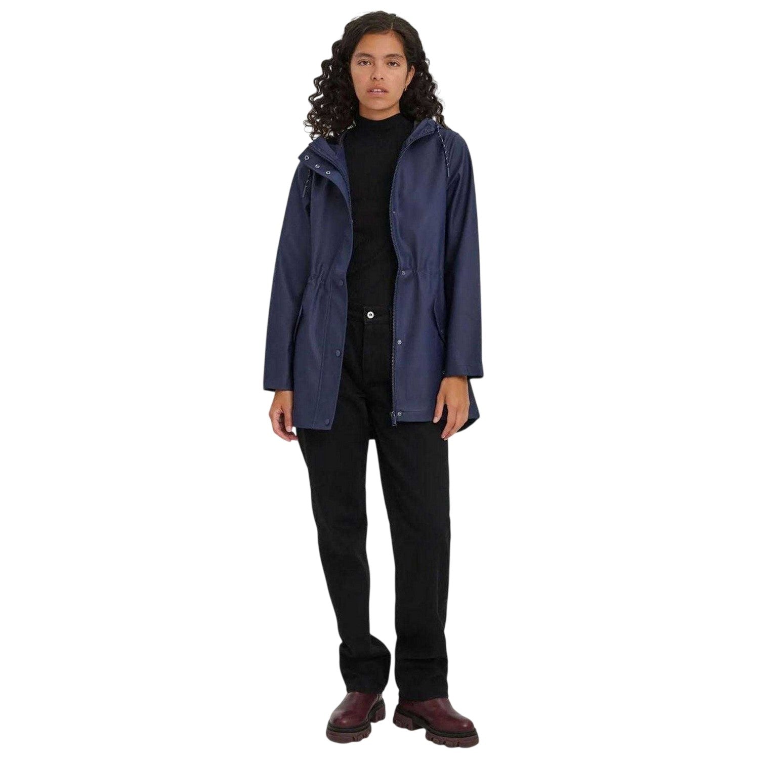 Navy - Lifestyle - Vero Moda Womens-Ladies Front Pocket Raincoat