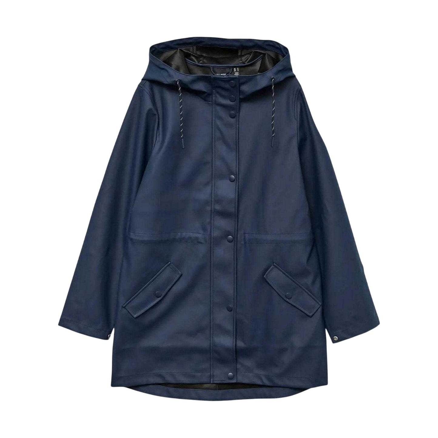 Navy - Front - Vero Moda Womens-Ladies Front Pocket Raincoat