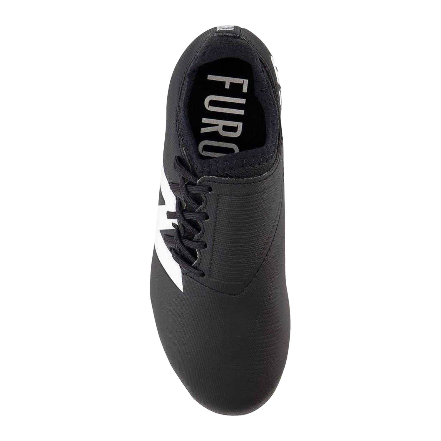Black-White - Side - New Balance Childrens-Kids Furon V7+ Dispatch Firm Ground Football Boots