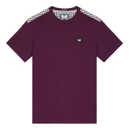 Berry - Front - Weekend Offender Mens Diaz Checked T-Shirt
