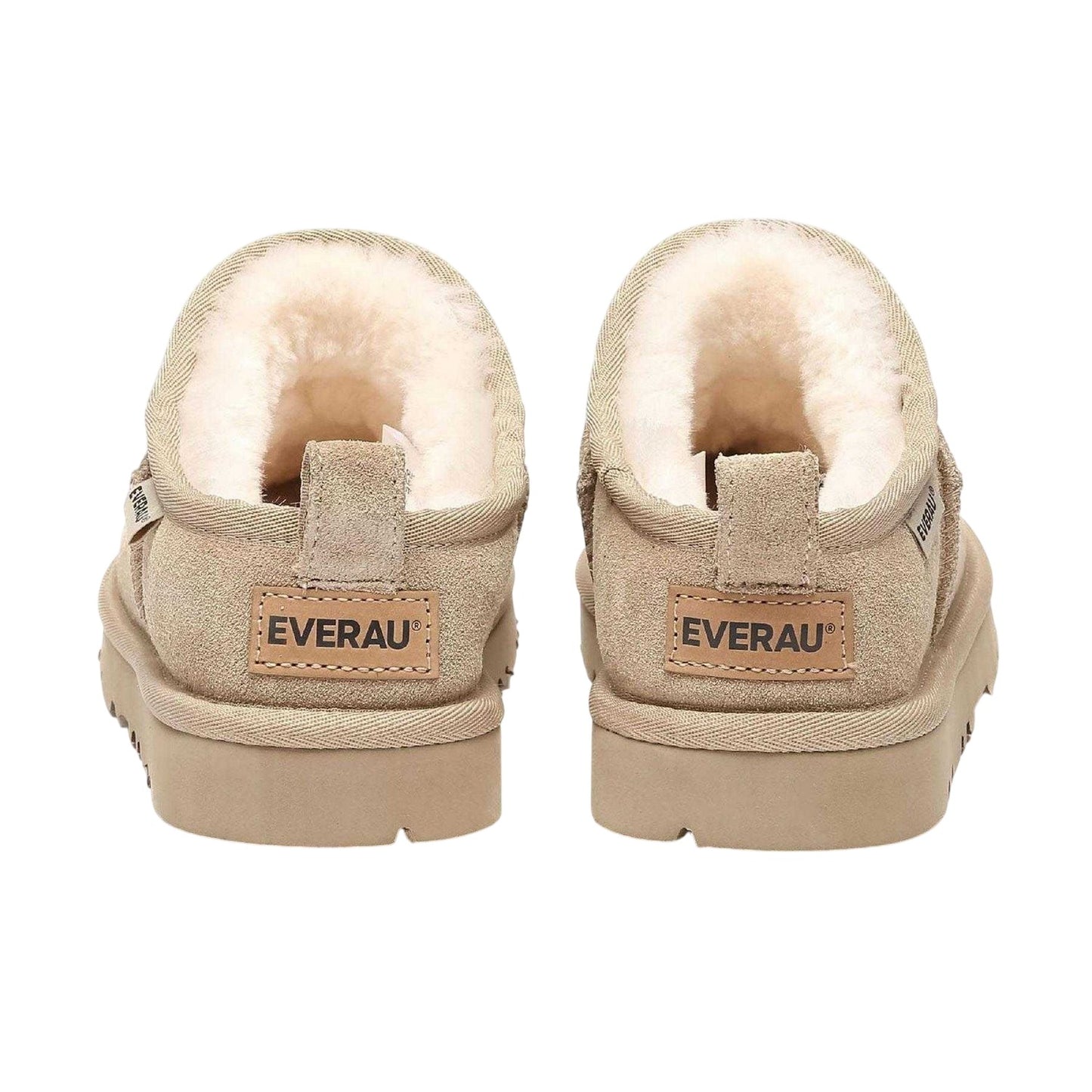 Sand - Back - EverAu Womens-Ladies Cow Suede Slippers