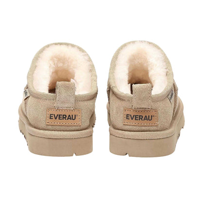 Sand - Back - EverAu Womens-Ladies Cow Suede Slippers