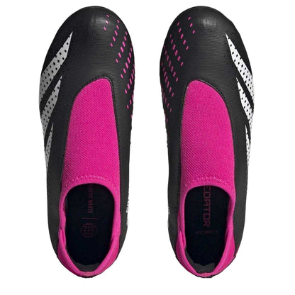 Black - Side - Adidas Childrens-Kids Predator Accuracy.3 Firm Ground Football Boots