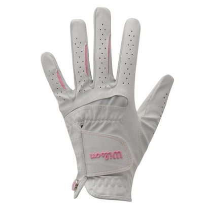 White - Front - Wilson Womens-Ladies Embroidered Logo Golf Glove
