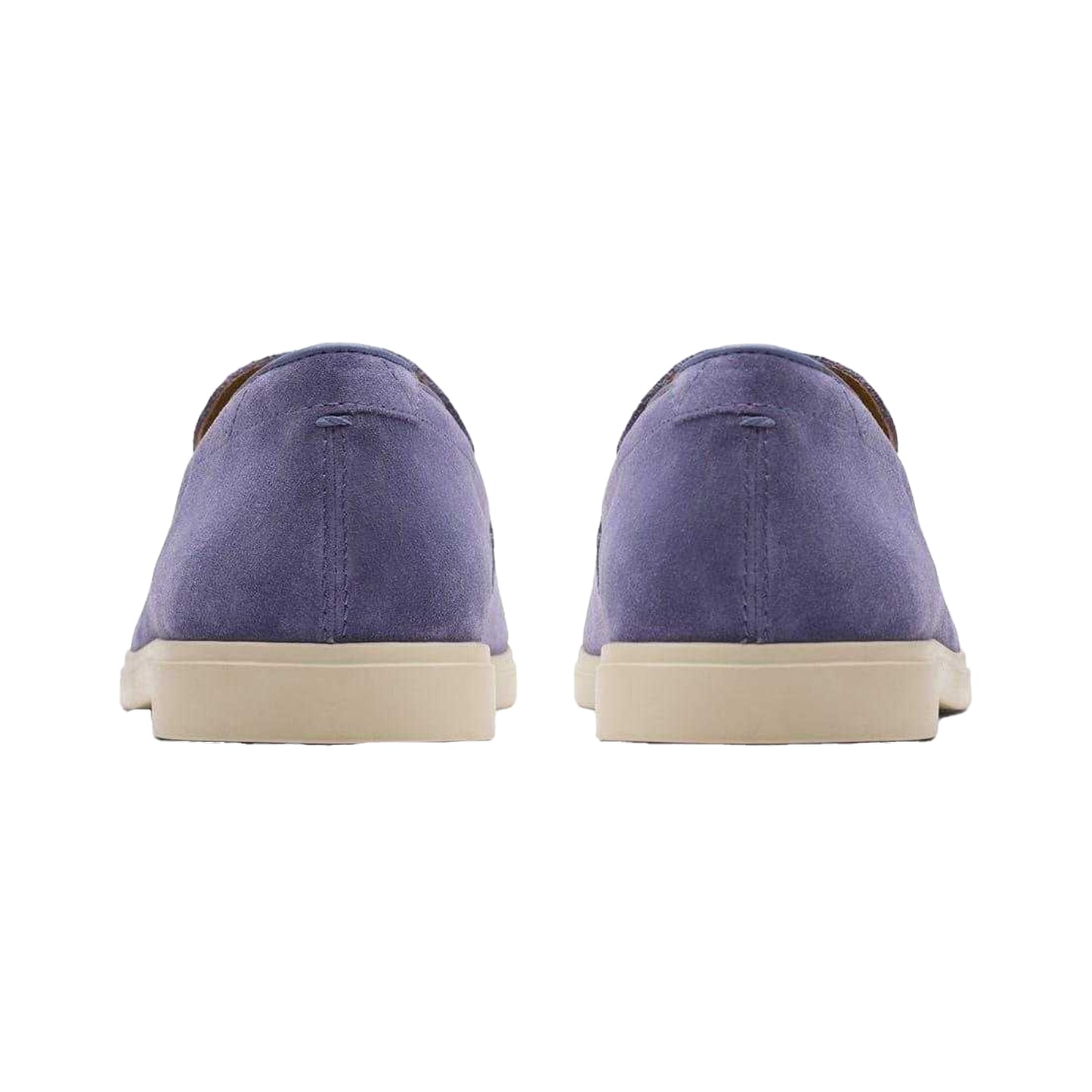 Dusky Blue - Back - Clarks Mens Torford Venetian Suede Loafers