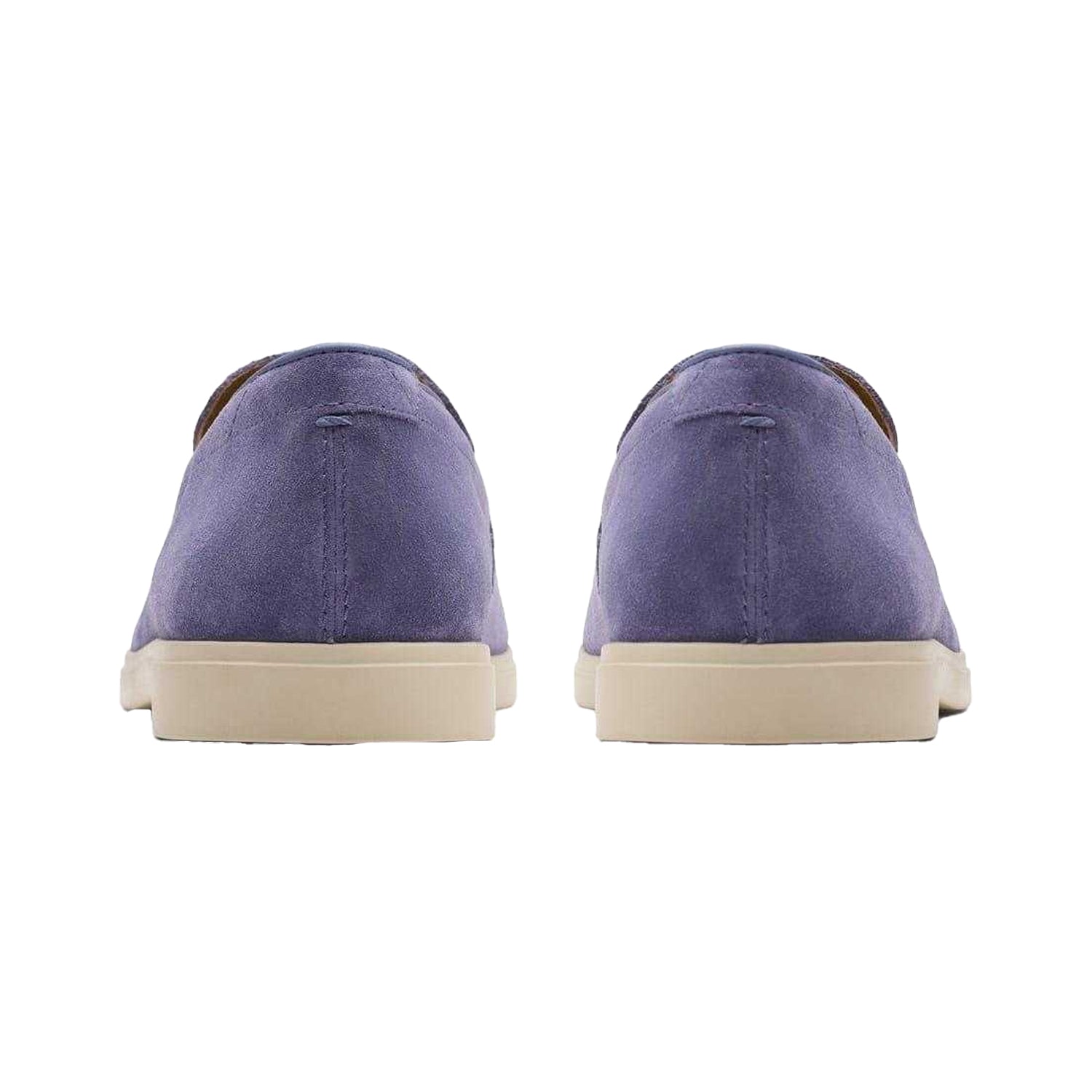 Dusky Blue - Back - Clarks Mens Torford Venetian Suede Loafers