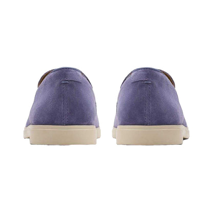 Dusky Blue - Back - Clarks Mens Torford Venetian Suede Loafers