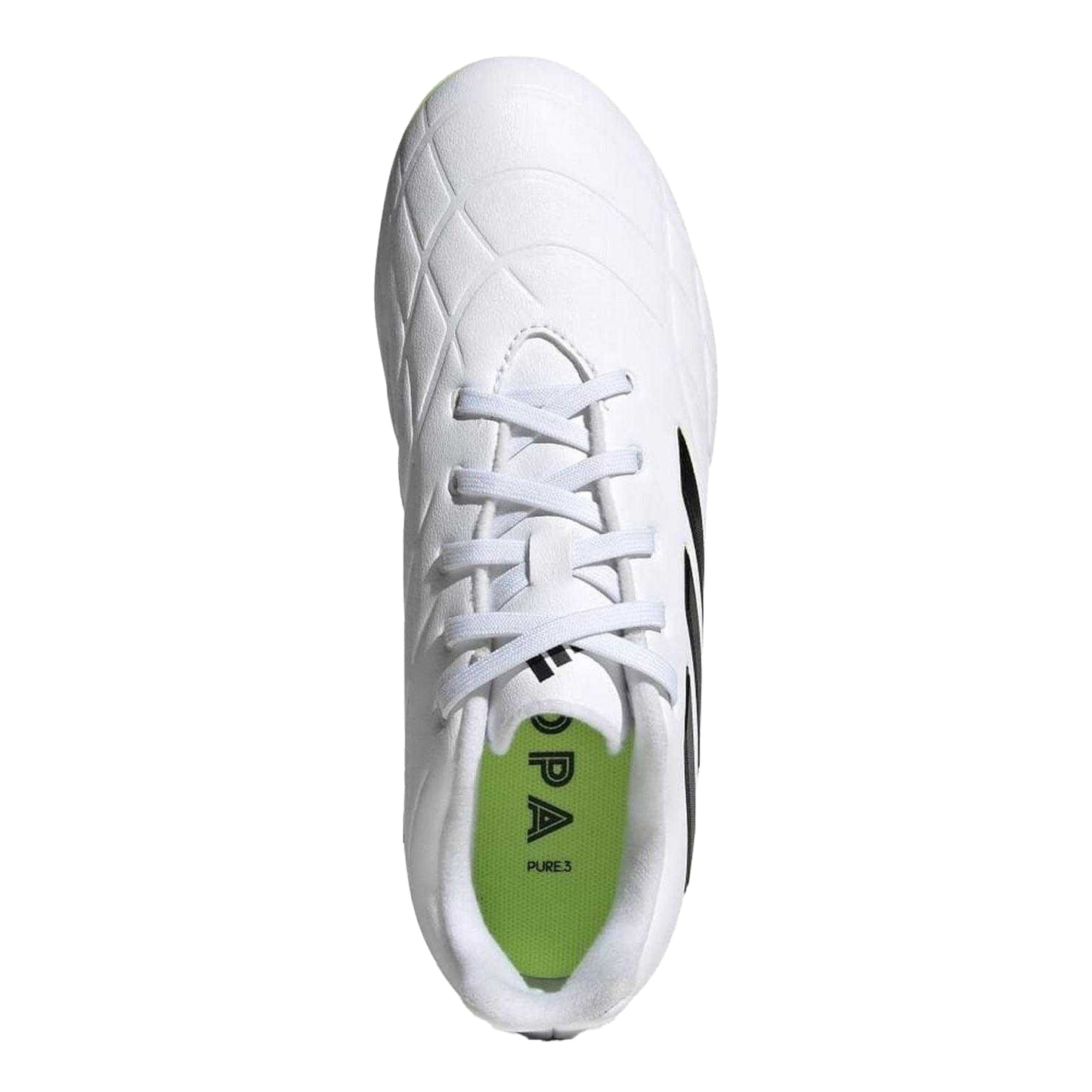 White-Black - Side - Adidas Childrens-Kids Copa Pure.3 Leather Forefoot Football Boots