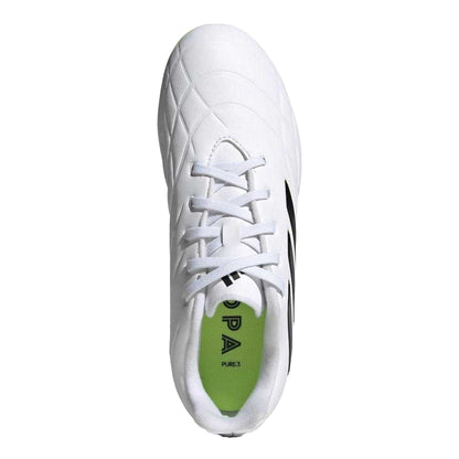 White-Black - Side - Adidas Childrens-Kids Copa Pure.3 Leather Forefoot Football Boots