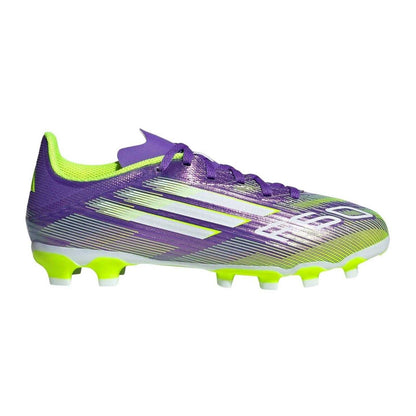 Purple-White - Front - Adidas Childrens-Kids F50 League Football Boots