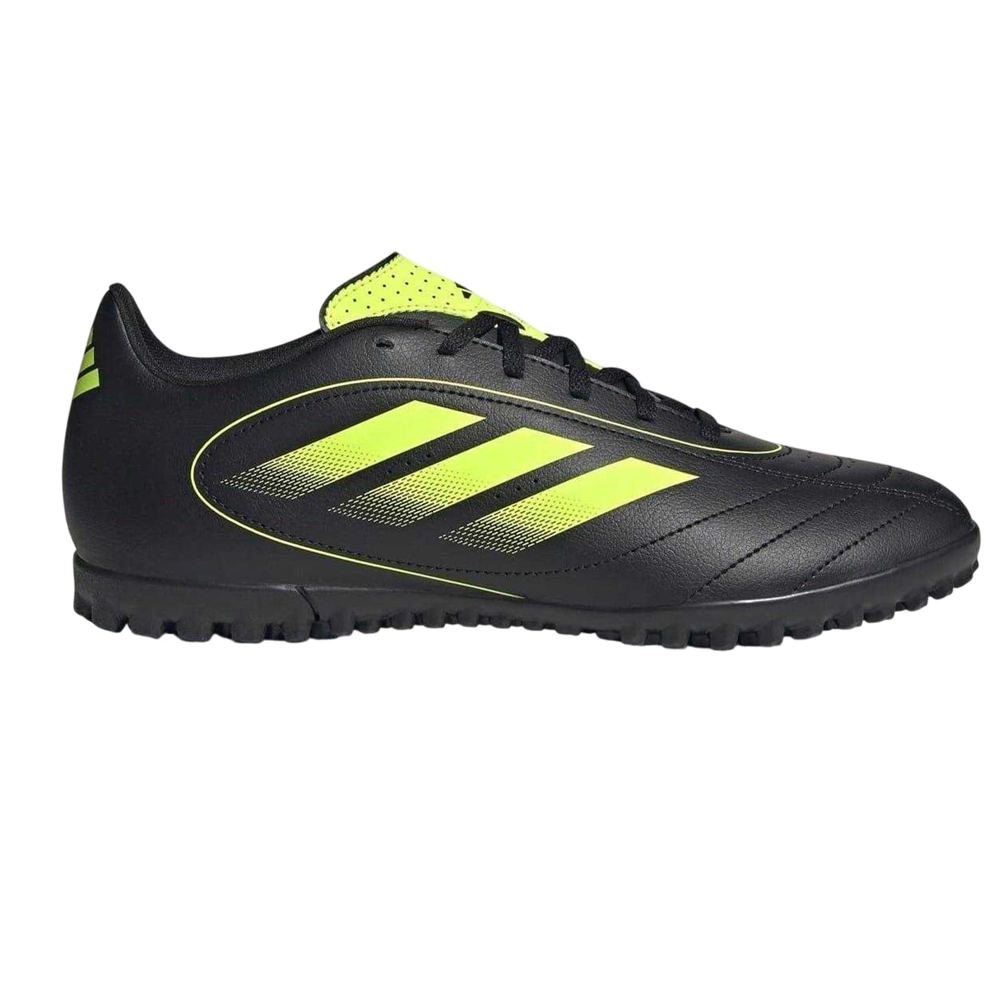 Black-Lemon - Front - Adidas Mens Goletto IX Leather Astro Turf Trainers