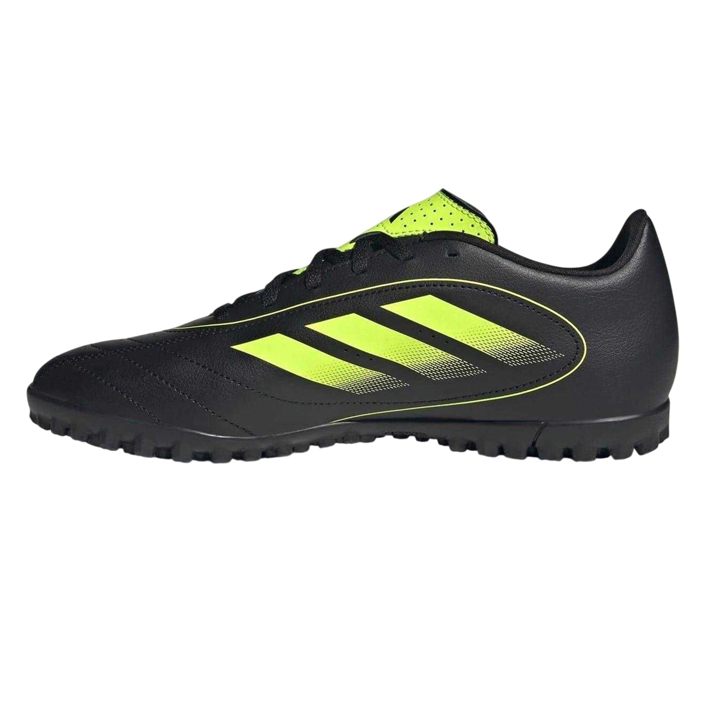 Black-Lemon - Side - Adidas Mens Goletto IX Leather Astro Turf Trainers