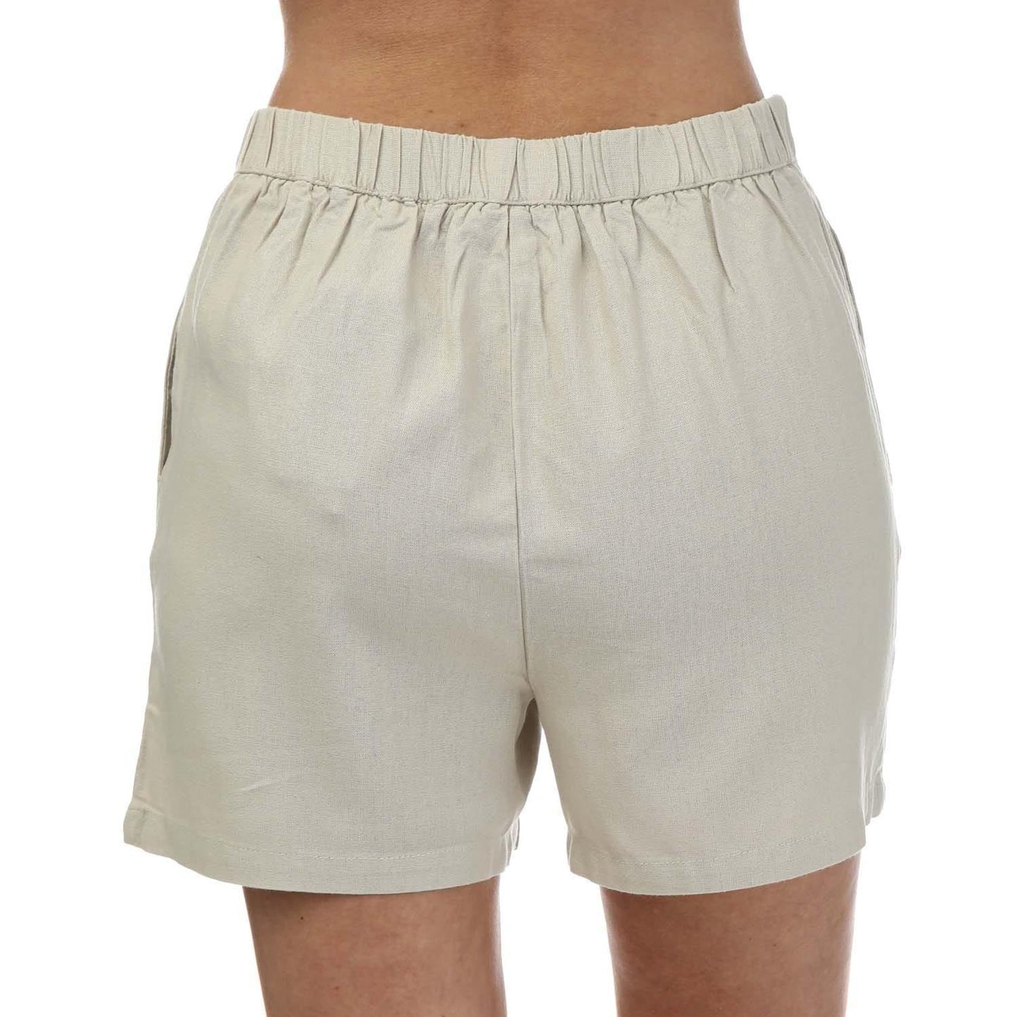 Natural - Back - Vero Moda Womens-Ladies Jesmilo Linen Blend Shorts