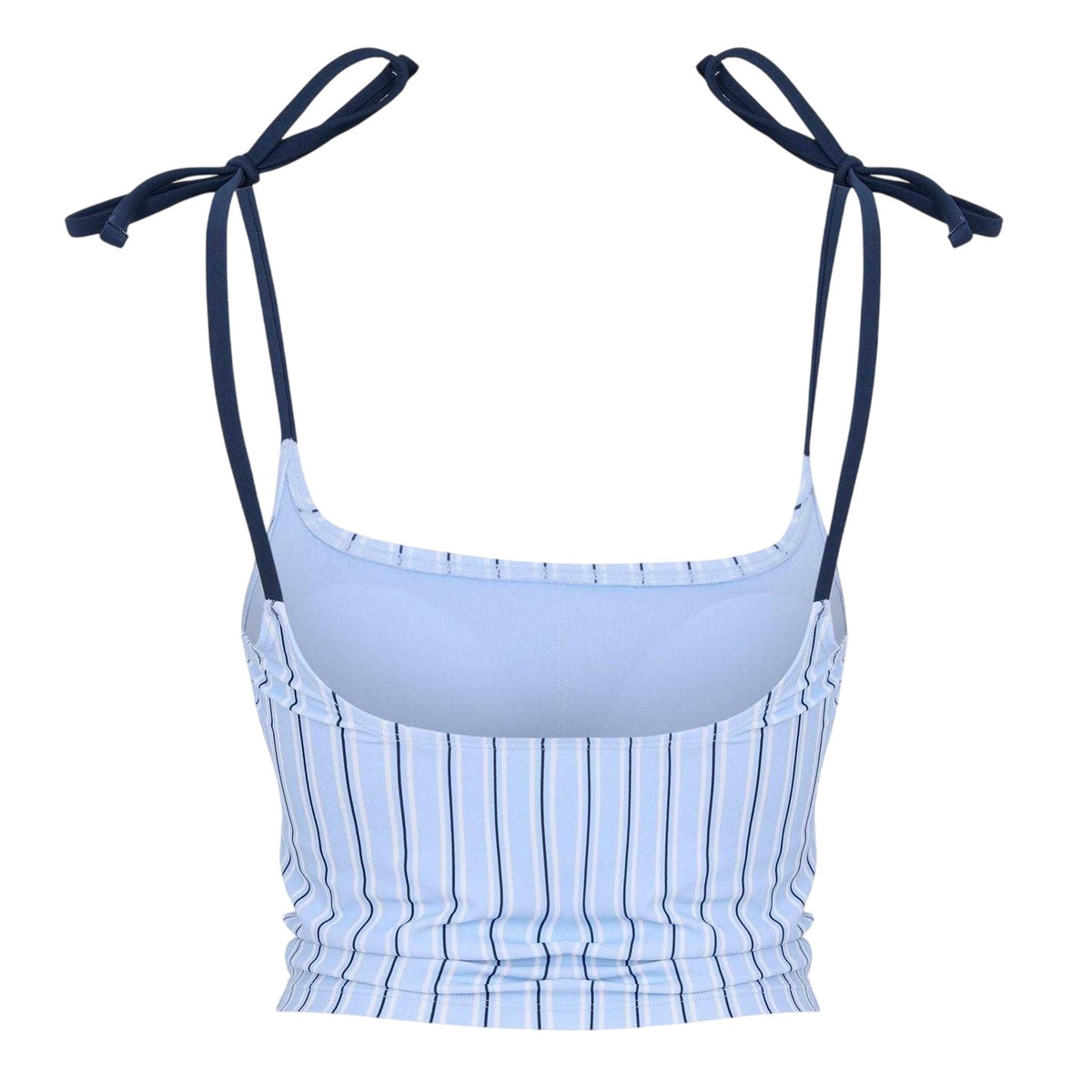 Navy - Back - Jack Wills Womens-Ladies Kickback Striped Tankini Top