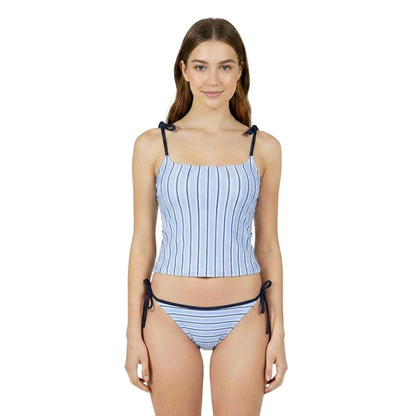 Navy - Side - Jack Wills Womens-Ladies Kickback Striped Tankini Top