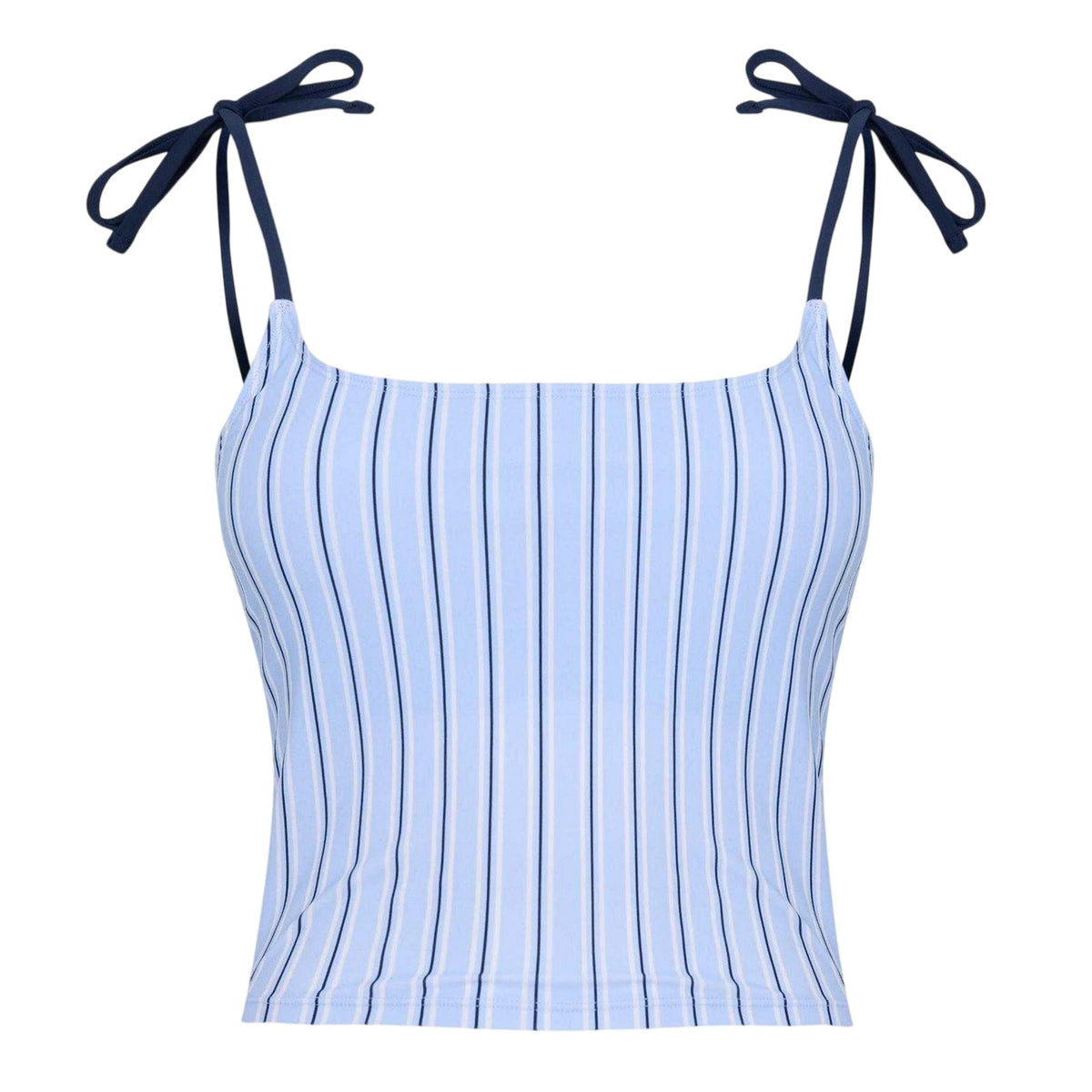Navy - Front - Jack Wills Womens-Ladies Kickback Striped Tankini Top