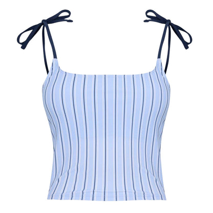 Navy - Front - Jack Wills Womens-Ladies Kickback Striped Tankini Top