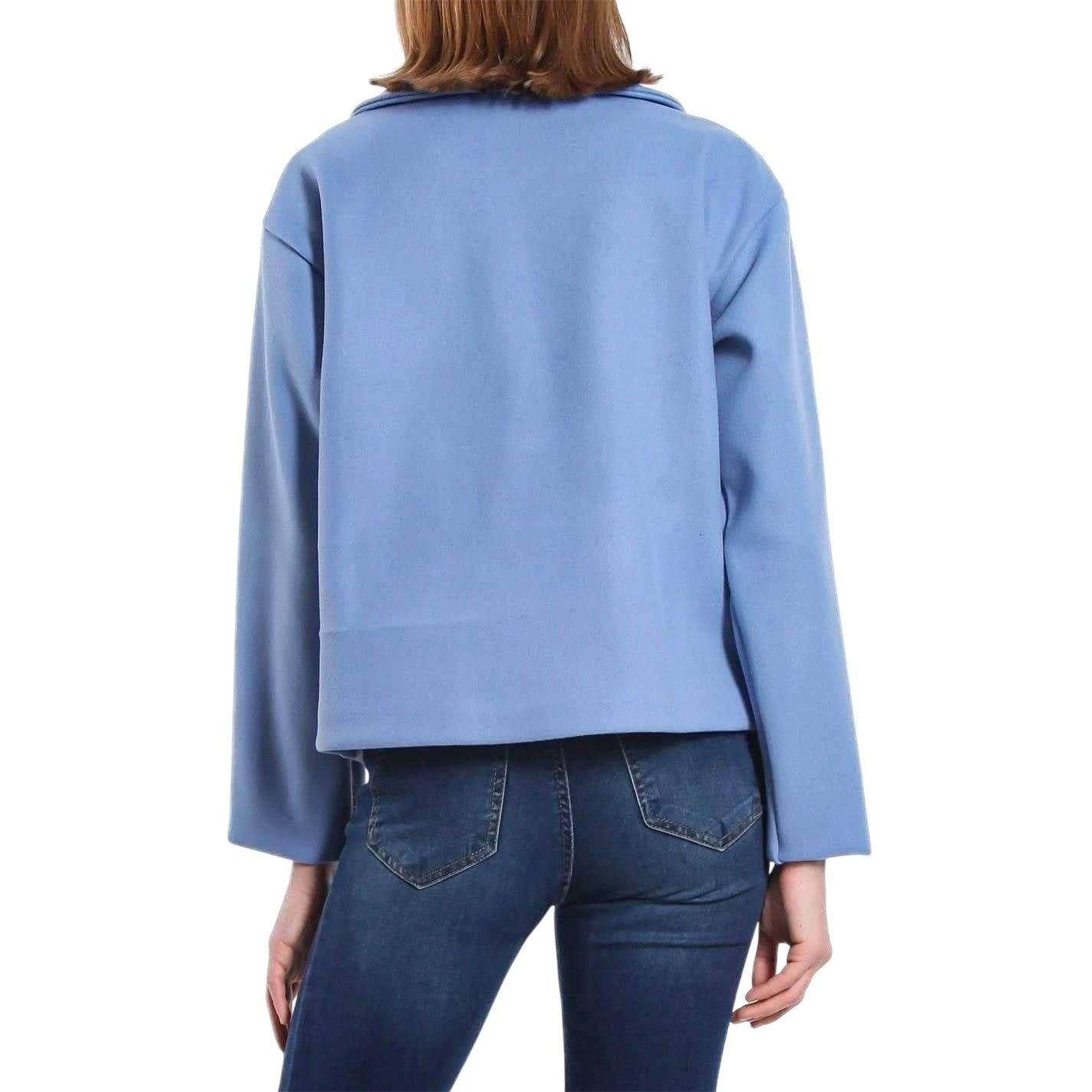 Powder Blue - Back - Be You Womens-Ladies Short Tailored Jacket