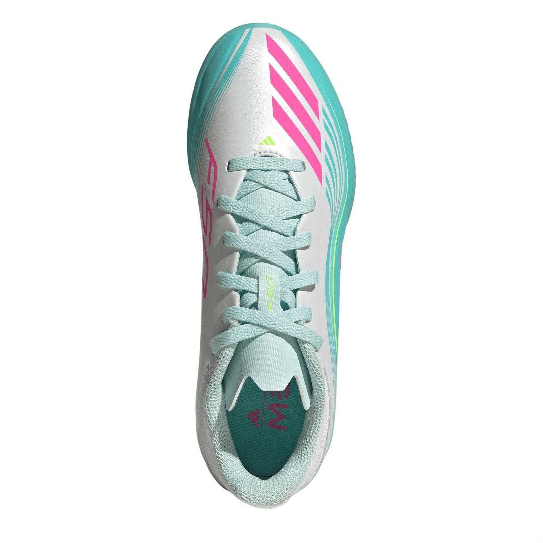 White-Pink-Blue - Lifestyle - Adidas Childrens-Kids F50 League Artificial Ground Football Boots