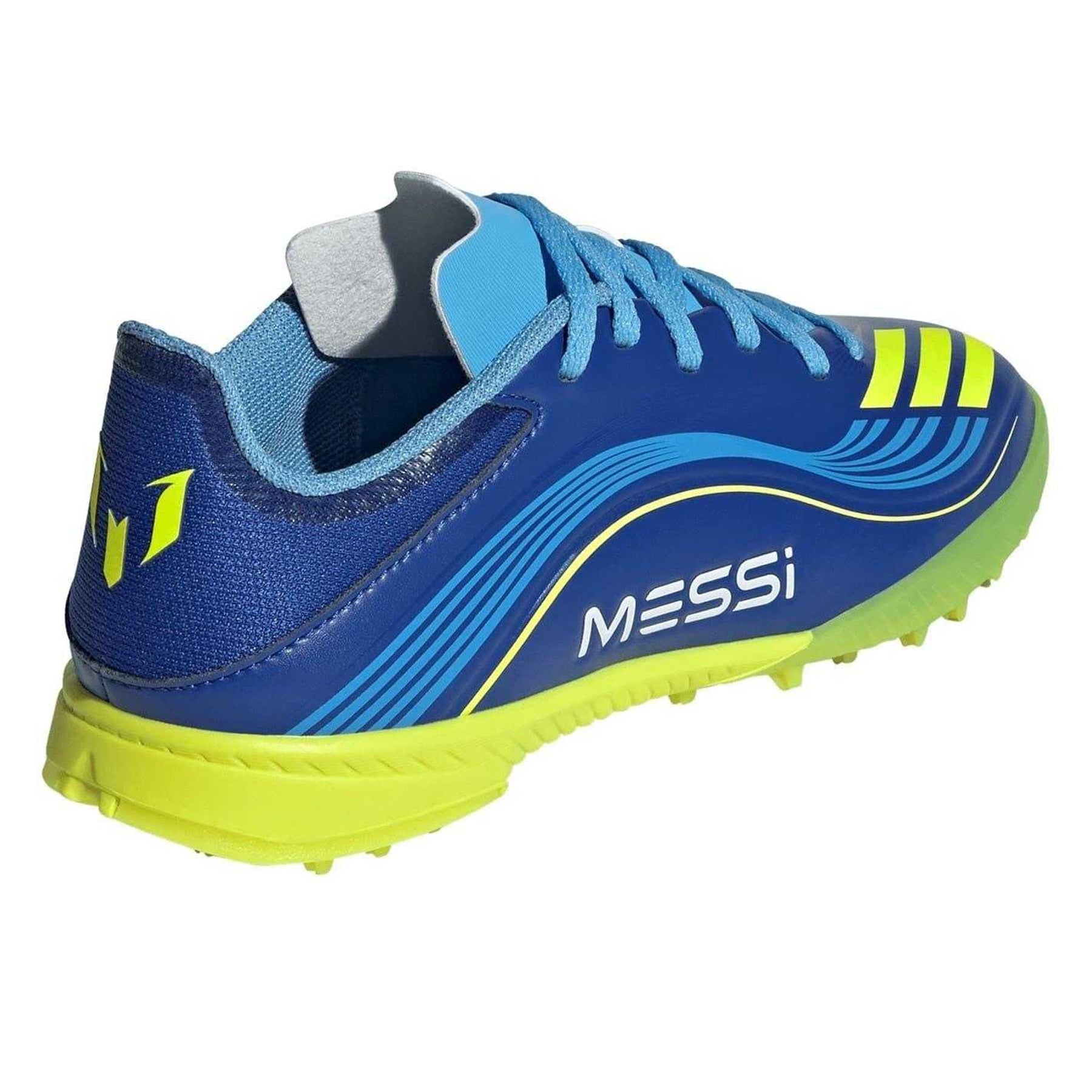 Blue-Yellow - Back - Adidas Childrens-Kids F50 League Artificial Ground Football Boots