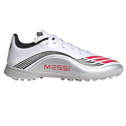 White-Red - Front - Adidas Childrens-Kids F50 League Artificial Ground Football Boots