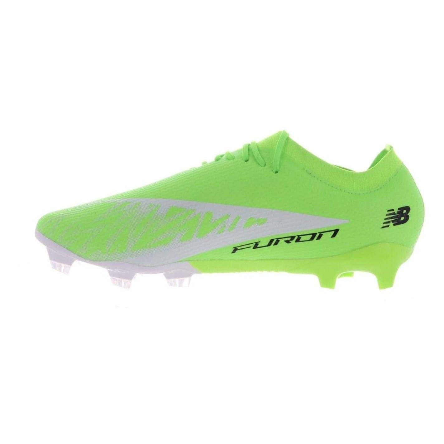 Green-White - Side - New Balance Mens Furon Team V8 Firm Ground Football Boots