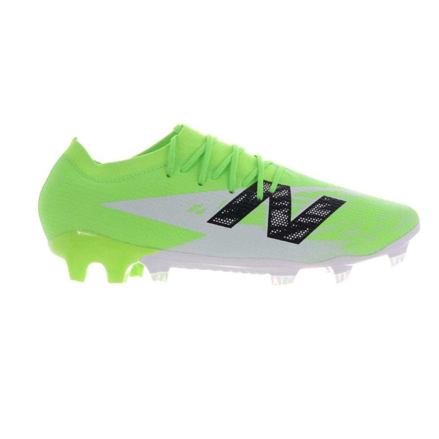 Green-White - Front - New Balance Mens Furon Team V8 Firm Ground Football Boots