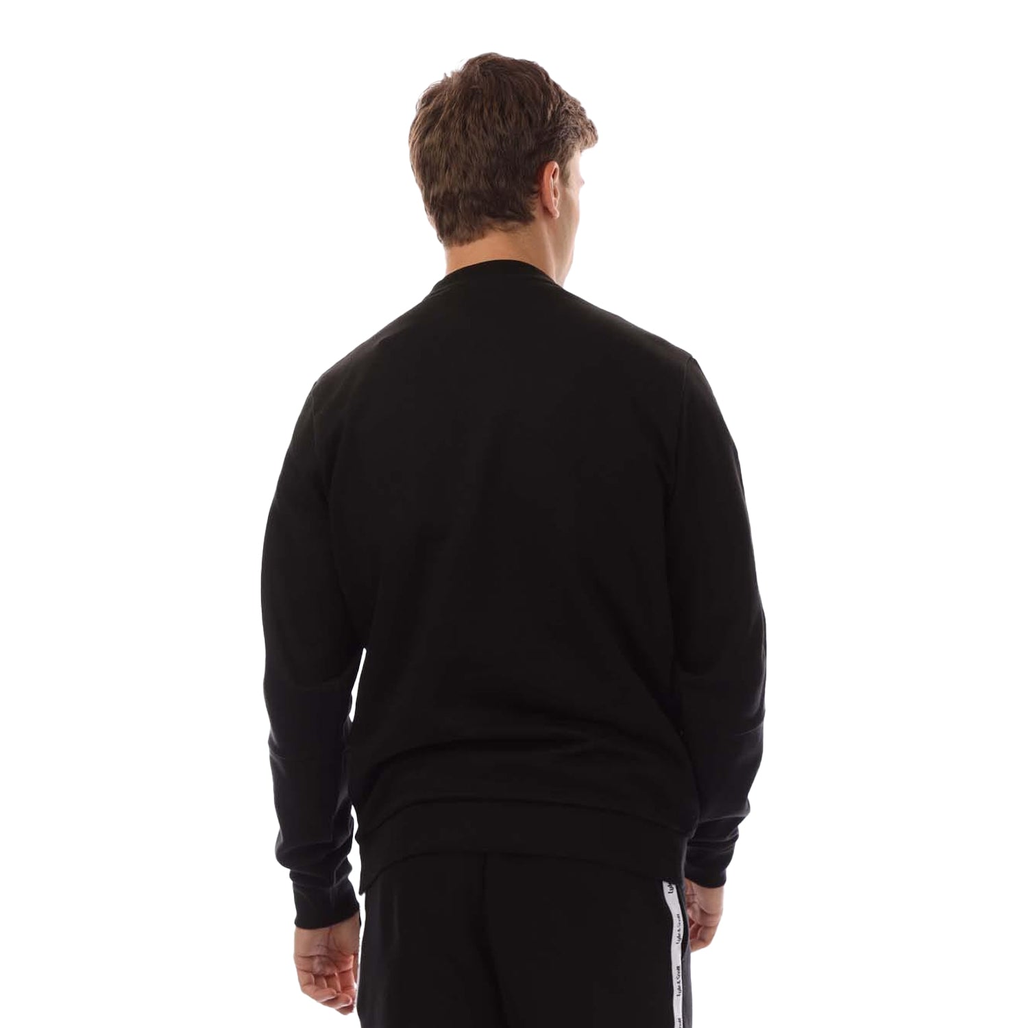 Black - Back - Lyle & Scott Mens Tape Crew Neck Sweatshirt