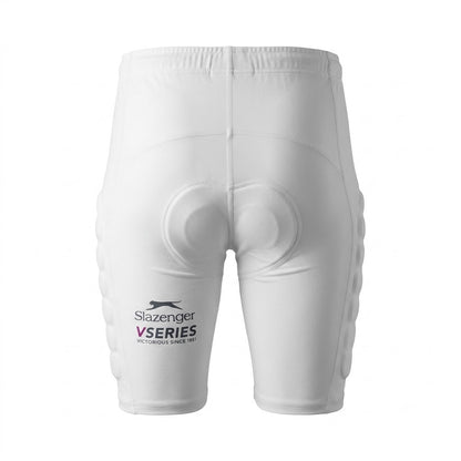 White - Back - Slazenger Mens Fleece Logo Cricket Padded Shorts