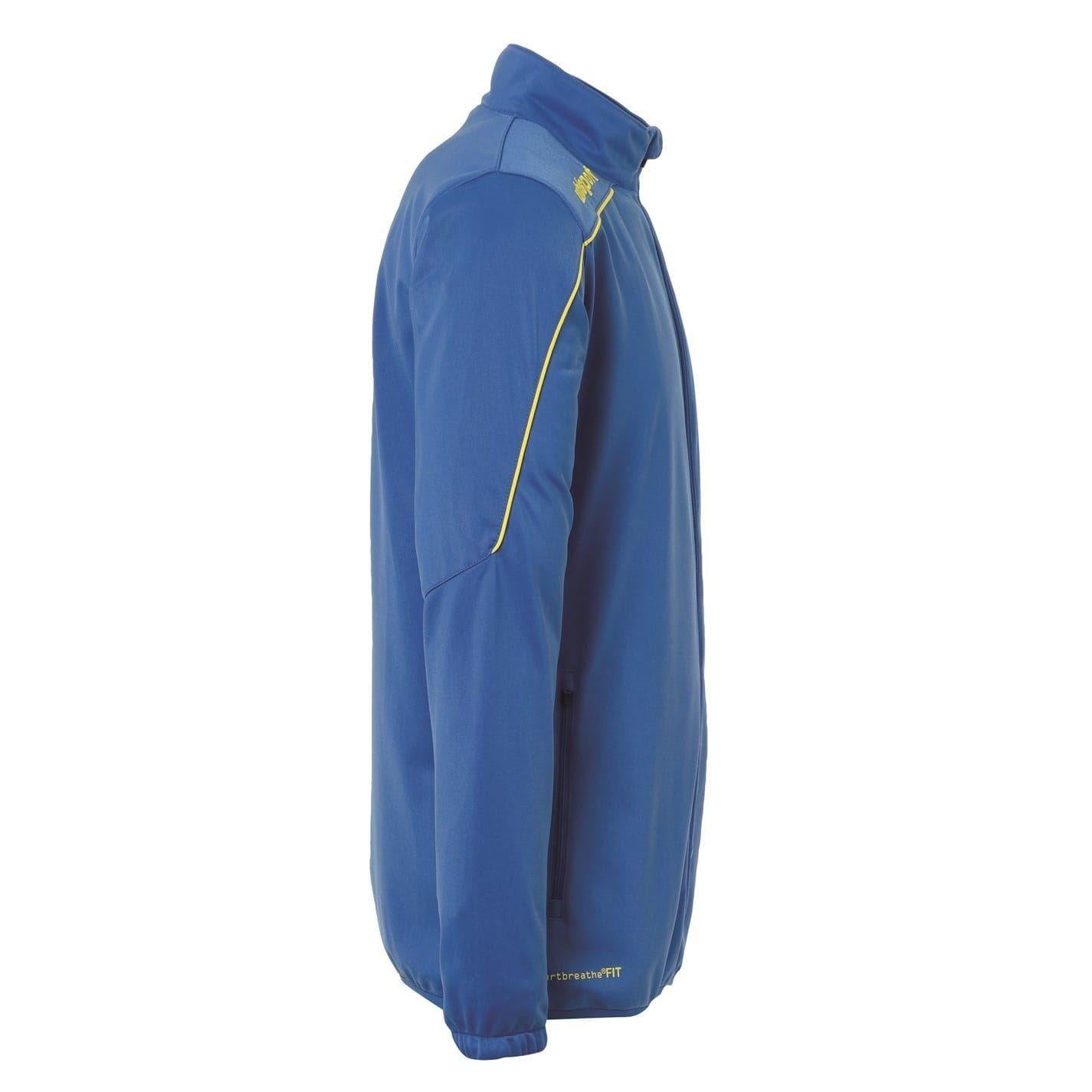 Blue-Lime - Side - UHL Sport Mens Mock Neck Long-Sleeved Performance Jacket